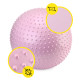 М'яч для фітнесу (фітбол) Cornix 65 см масажний Anti-Burst Light Pink XR-0489