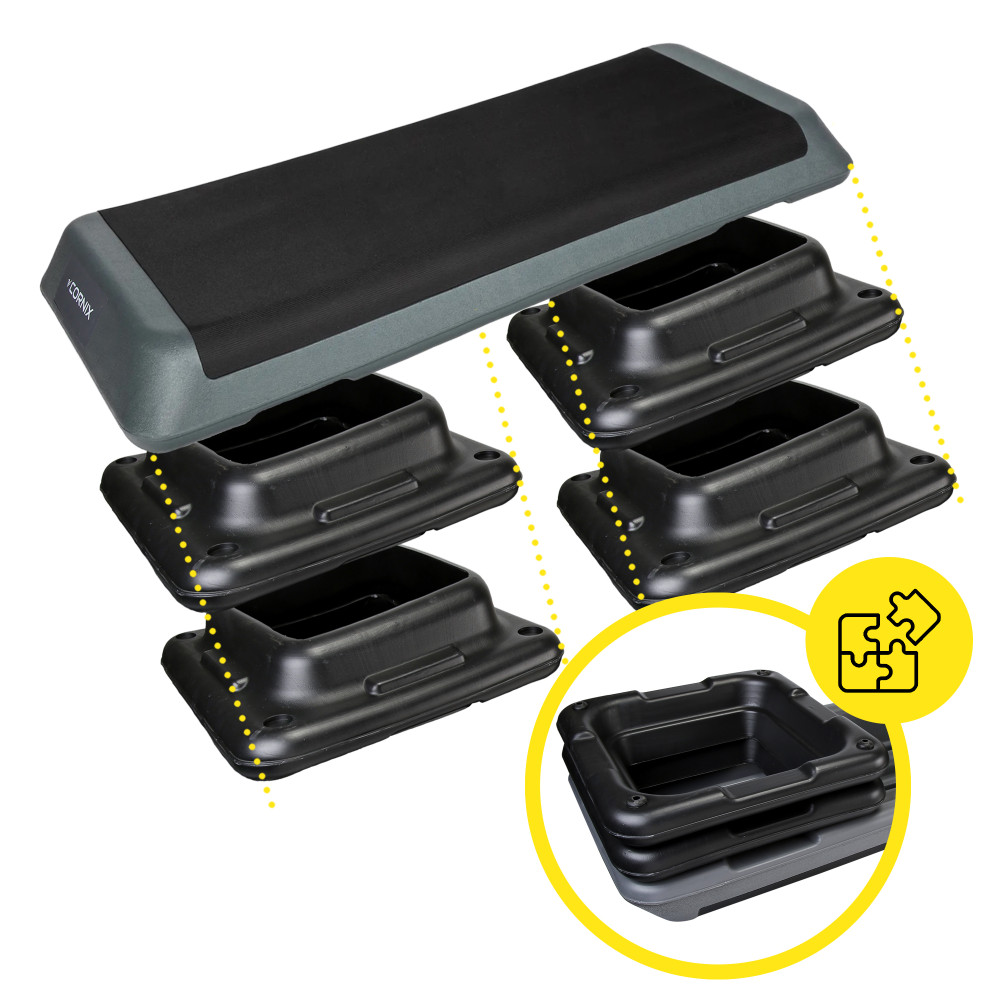 Степ-платформа 3-ступенчатая Cornix Pro 109 х 41 х 10-20 см XR-0403 Black/Grey