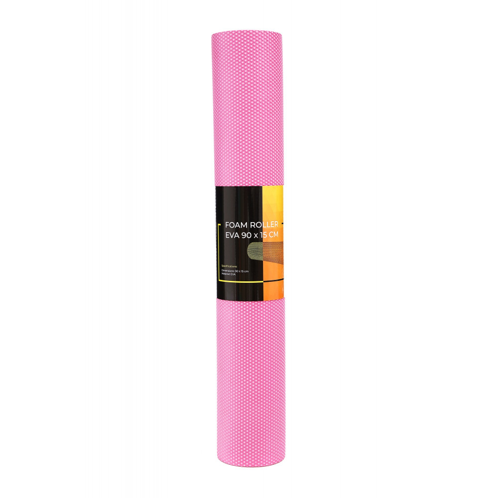 Массажный ролик Cornix EVA+ 90 x 15 см (валик, роллер) XR-0313 Pink