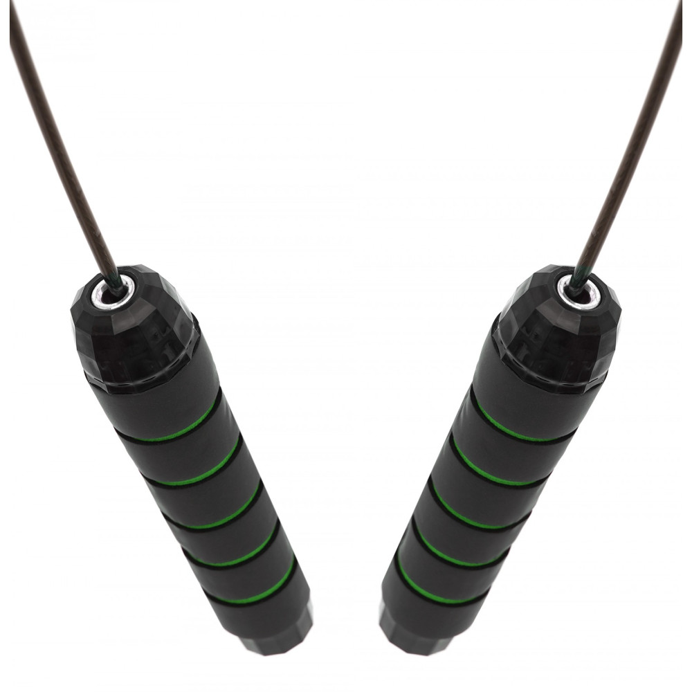 Скакалка швидкісна для кросфіту Cornix Speed Rope Classic XR-0148 Black/Green
