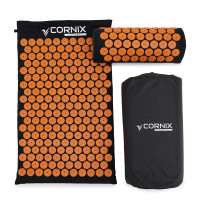 Коврик акупунктурный с валиком Cornix Classic Mat Аппликатор Кузнецова XR-0111 Black/Orange