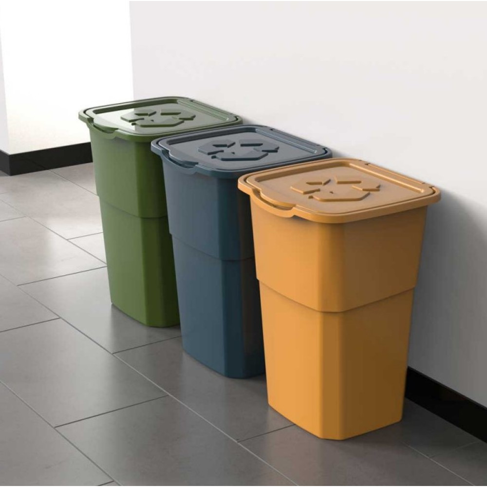 Набір баків для сміття DEA home ECO 3 зелений, синій, жовтий (20033)