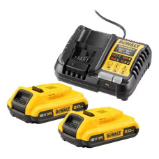 Зарядный комплект DeWalt зарядное устройство + 2 аккумулятора 18В XR Li-Ion 2 Аг (DCB1104D2)