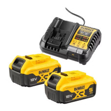 Зарядный комплект DeWalt зарядное устройство + 2 аккумулятора XR 18V 5Ah (DCB1104P2)