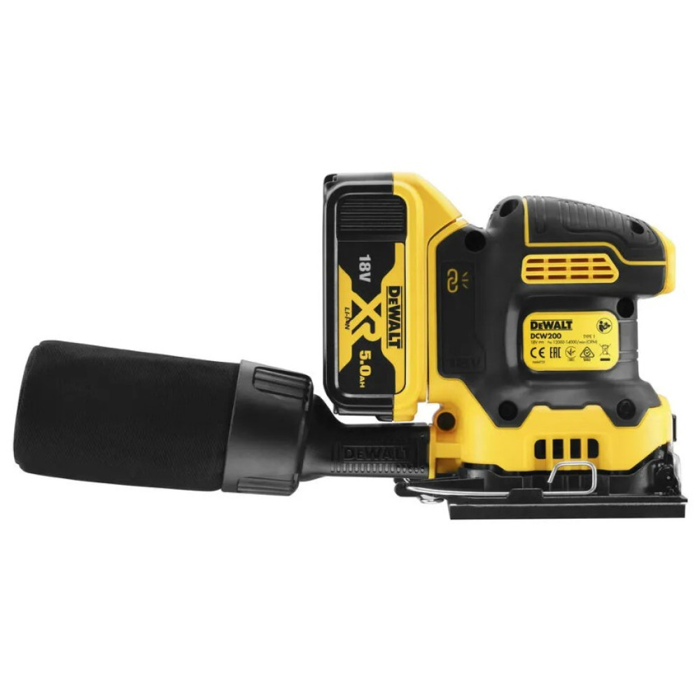 Акумуляторна вібраційна шліфмашина DeWalt з АКБ та ЗП DCW200P2