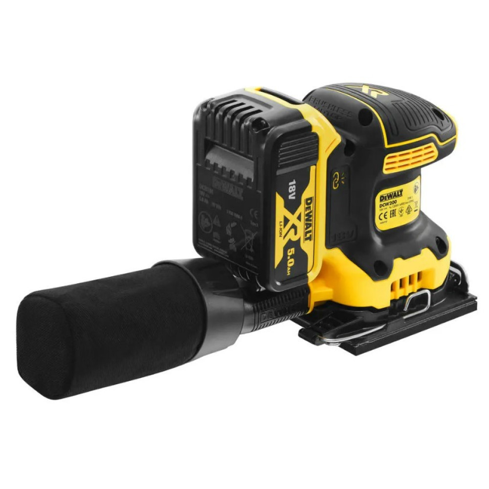 Акумуляторна вібраційна шліфмашина DeWalt з АКБ та ЗП DCW200P2