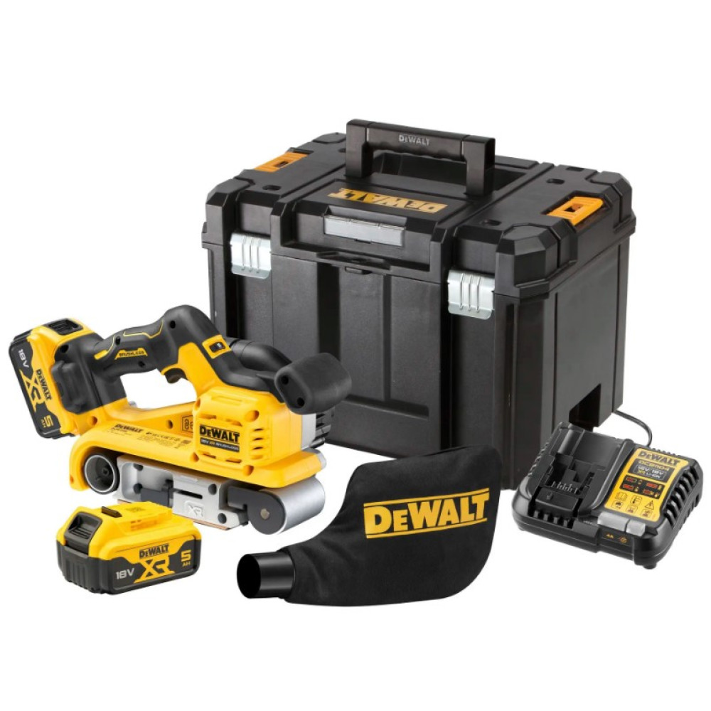 Стрічкова акумуляторна шліфмашина DeWalt з АКБ та ЗП DCW220P2