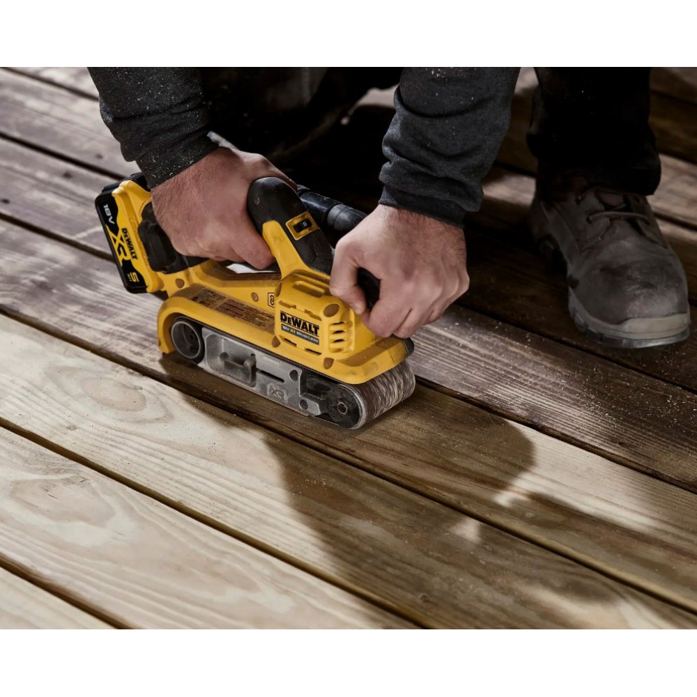 Стрічкова акумуляторна шліфмашина DeWalt з АКБ та ЗП DCW220P2