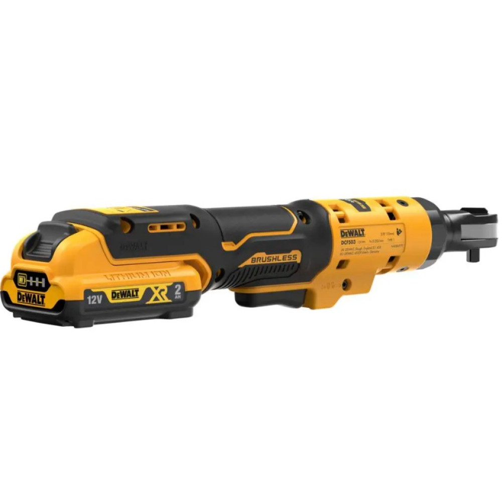 Гайкокрут кутовий - ключ-храповик акумуляторний DeWalt з АКБ та ЗП DCF503D1