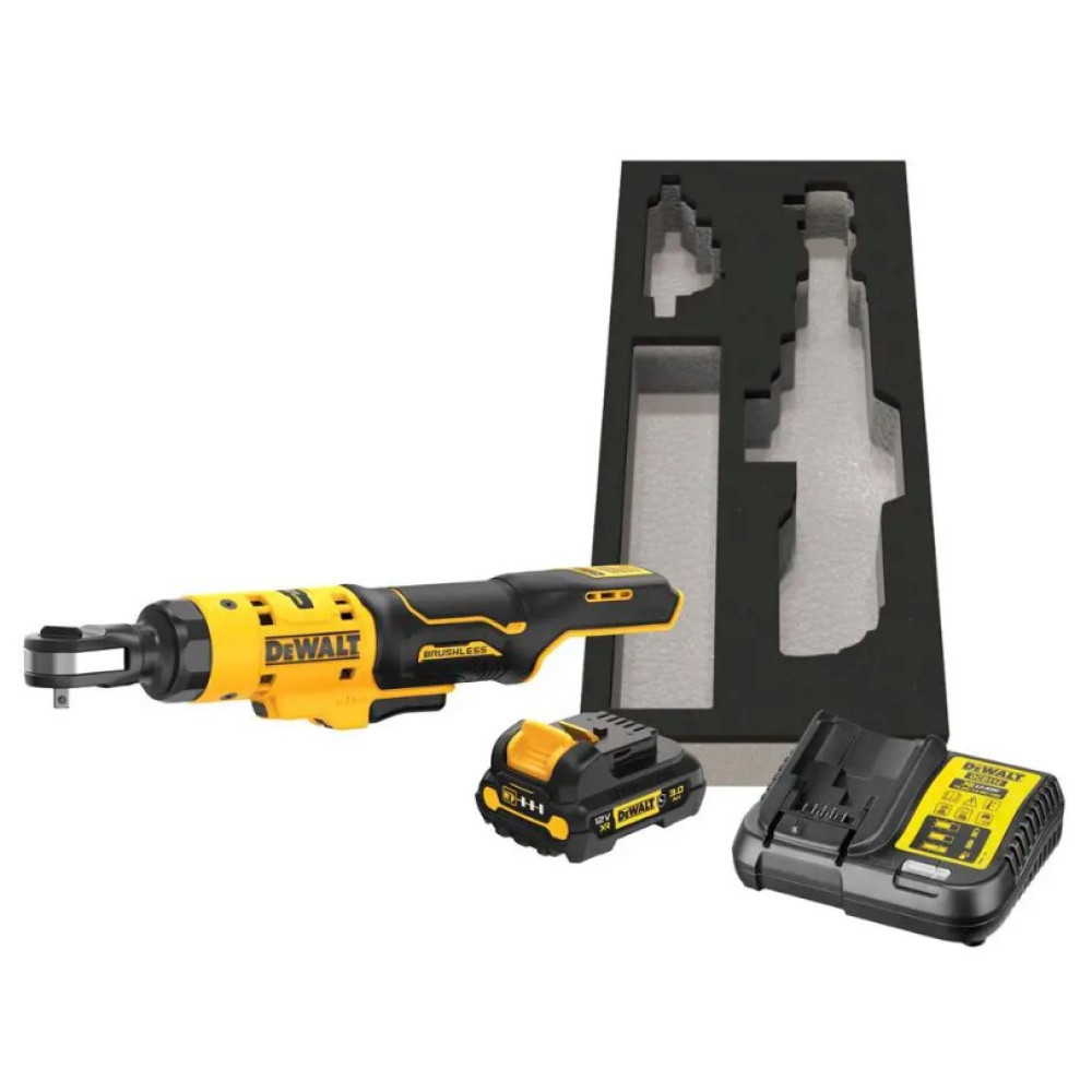 Гайковерт угловой - ключ-храповик аккумуляторный DeWalt с АКБ и ЗУ DCF504L1G