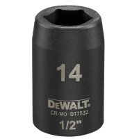 Головка торцевая ударная DeWalt IMPACT короткая шестигранная 1/2" 14 мм (DT7532)