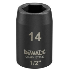 Головка торцевая ударная DeWalt IMPACT короткая шестигранная 1/2" 14 мм (DT7532)
