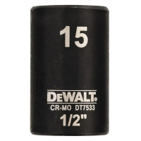 Головка торцевая ударная DeWalt IMPACT короткая шестигранная 1/2" 15 мм (DT7533)