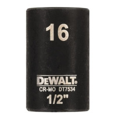 Головка торцевая ударная DeWalt IMPACT короткая шестигранная 1/2" 16 мм (DT7534)