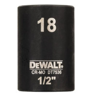 Головка торцевая ударная DeWalt IMPACT короткая шестигранная 1/2" 18 мм (DT7536)