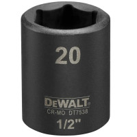 Головка торцевая ударная DeWalt IMPACT короткая шестигранная 1/2" 20 мм (DT7538)