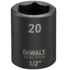Головка торцевая ударная DeWalt IMPACT короткая шестигранная 1/2" 20 мм (DT7538)