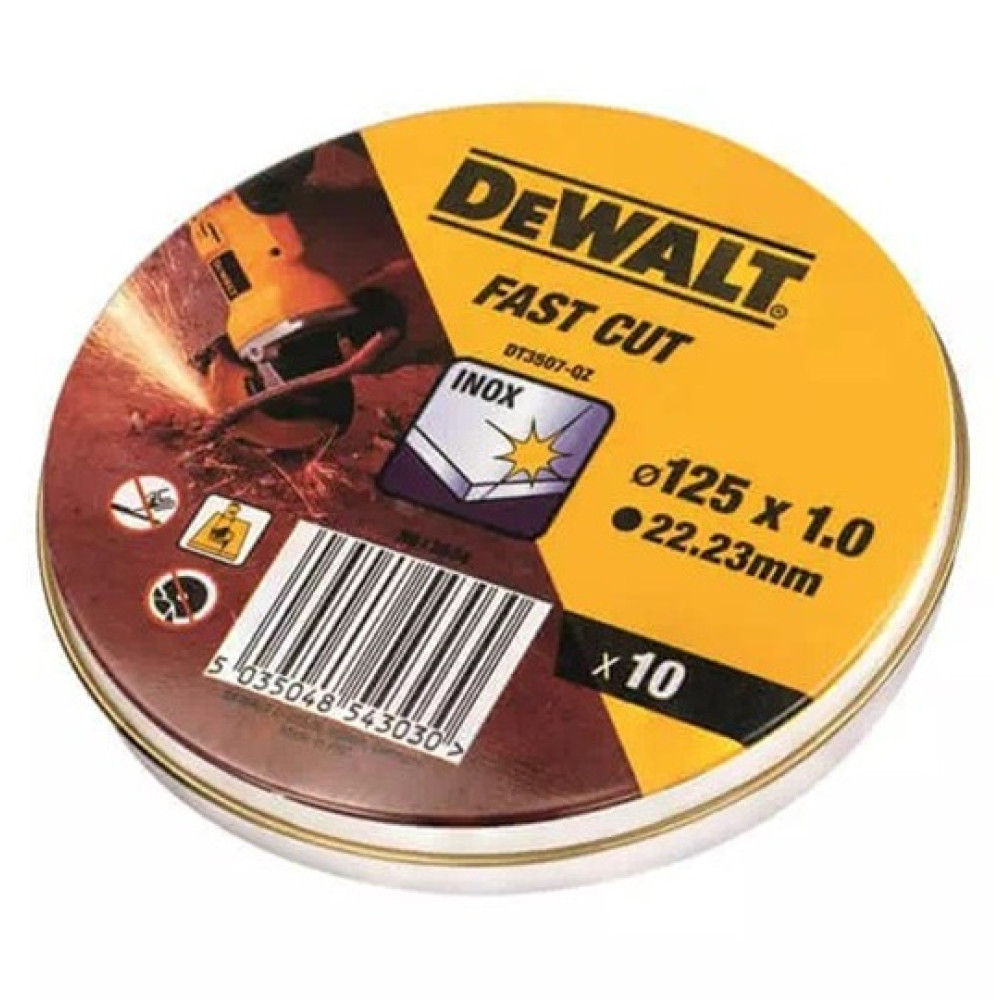 Набір кругів відрізних DeWALT INOX 125x22.23x1.0 мм 10 шт (DT3507)
