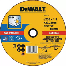 Круг отрезной DeWALT INOX 230х1.9х22.23 мм (DT43909)