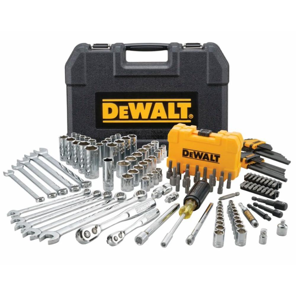 Набор головок, бит, шестигранных и накидных ключей DeWalt 1/4 и 3/8 142 предмета (DWMT73802-1)