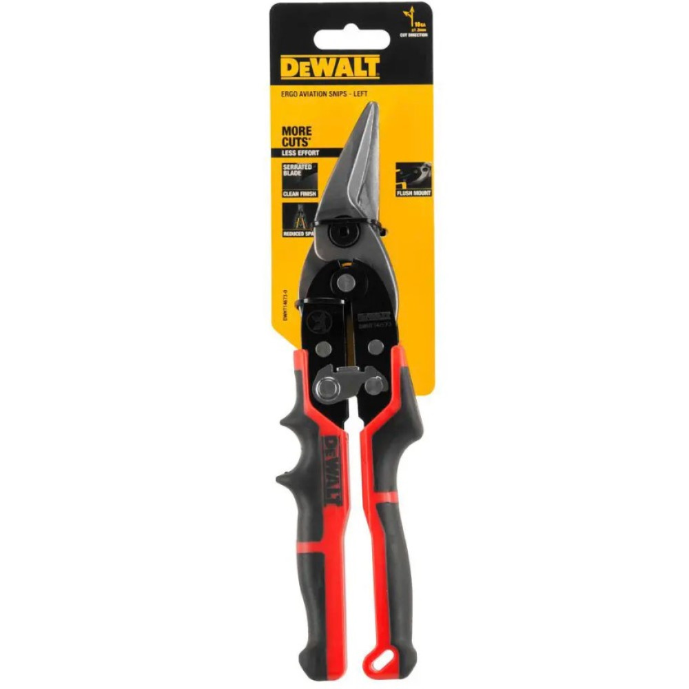 Ножницы по металлу DeWalt ERGO Aviation длиной 250 мм, левые (DWHT14673-0)