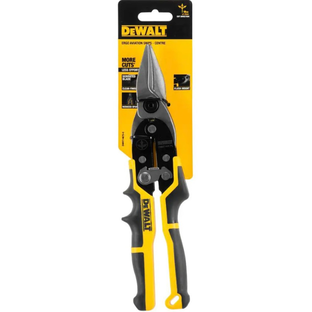 Ножницы по металлу DeWalt ERGO Aviation длиной 250 мм прямые (DWHT14675-0)