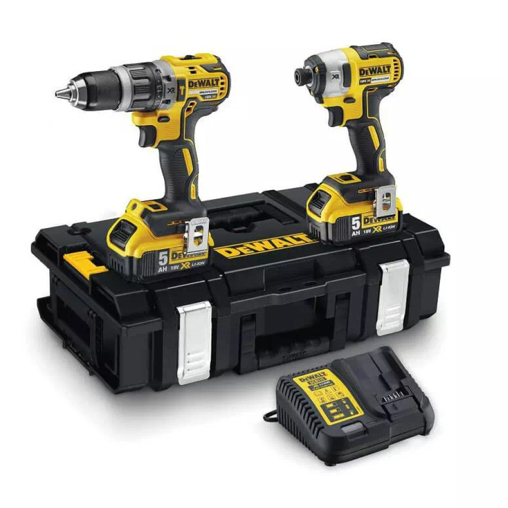 Набір з двох інструментів DeWalt безщіткових (DCK266P2+DCB184)