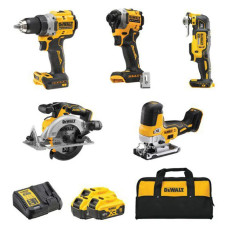 Набор из пяти аккумуляторных инструментов DeWalt (DCK502P3)