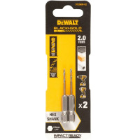 Сверло по металлу DeWalt EXTREME IMPACT Black & Gold, HSS-G 2 мм 2 шт (DT20600)