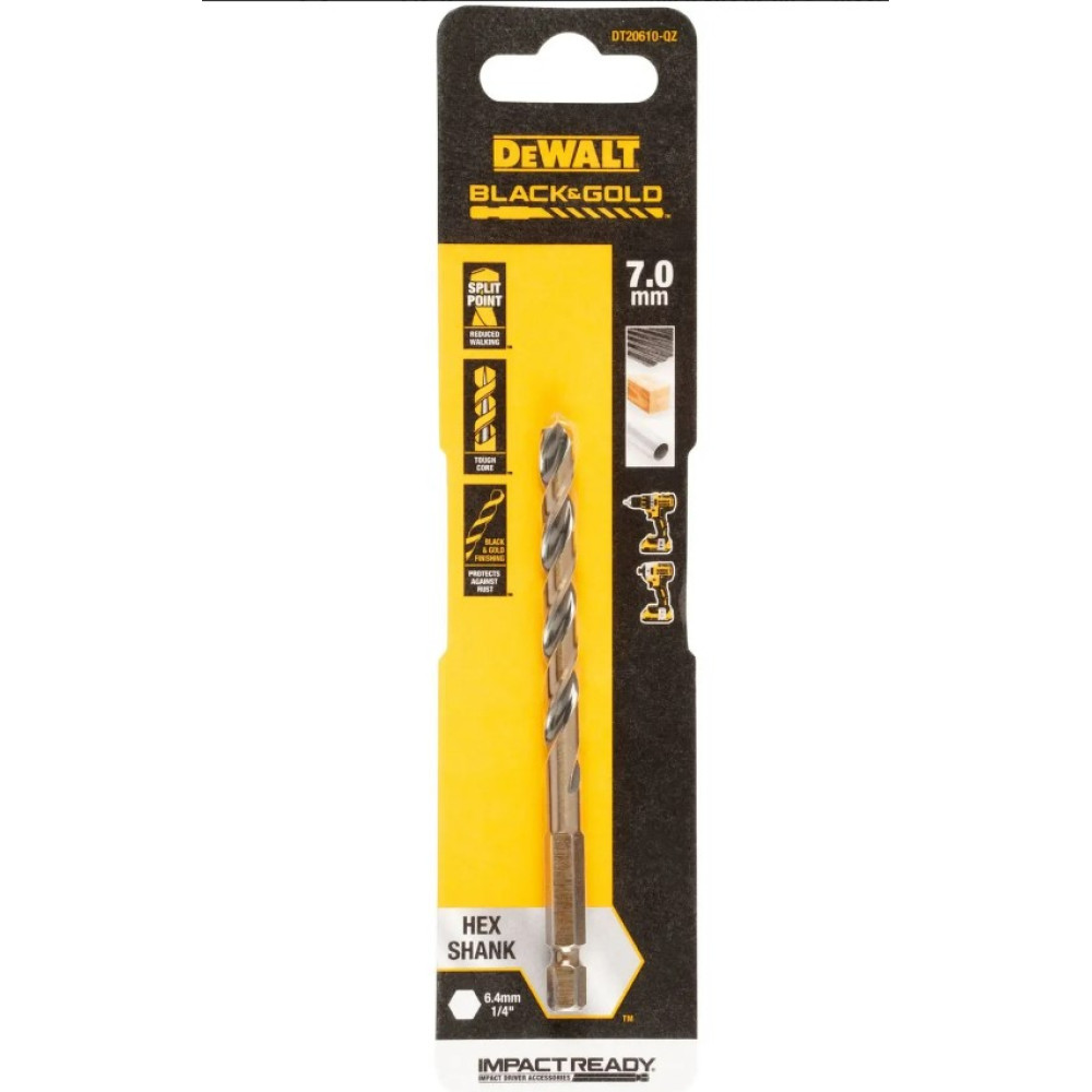 Сверло по металлу DeWalt IMPACT Black & Gold 7 мм (DT20610)