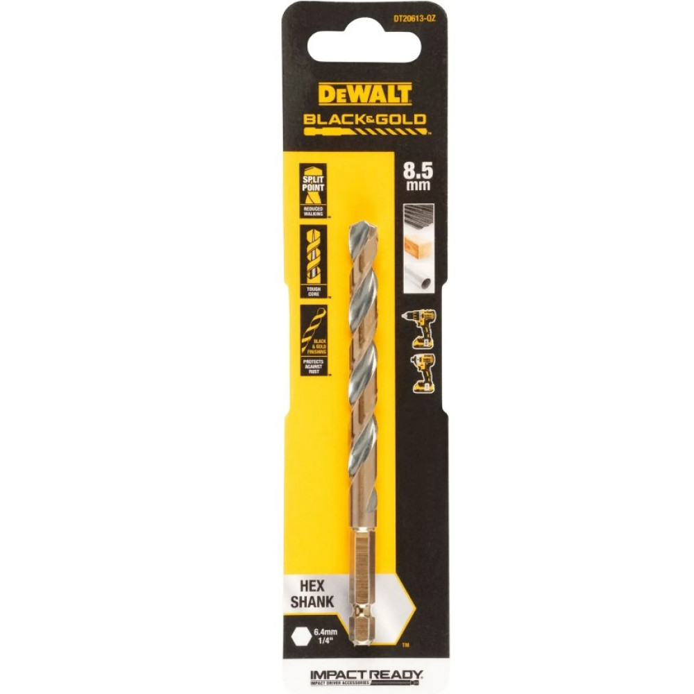 Сверло по металлу DeWalt IMPACT Black & Gold 8.5 мм (DT20613)