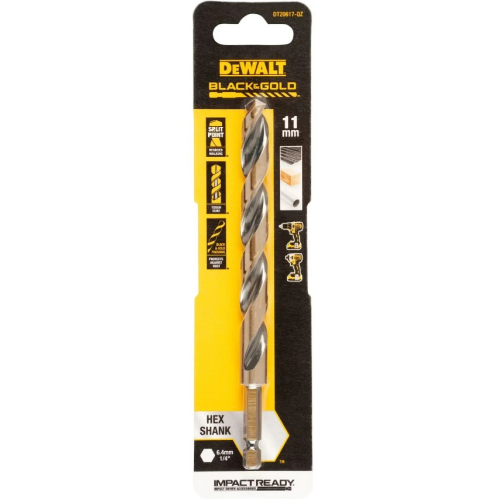 Свердло по металу DeWalt IMPACT Black & Gold 11 мм (DT20617)