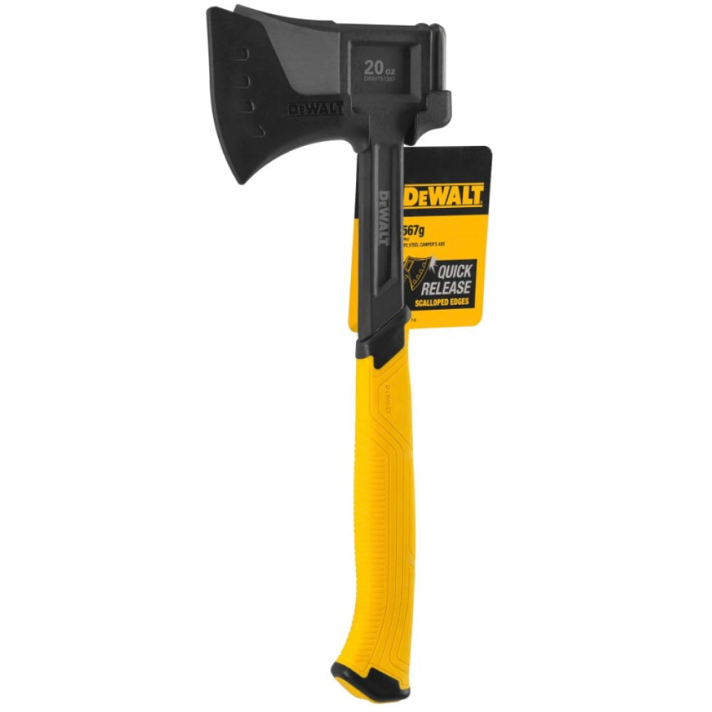 Топор туристический DeWalt цельнометаллический 570 г с чехлом (DWHT51387-0)