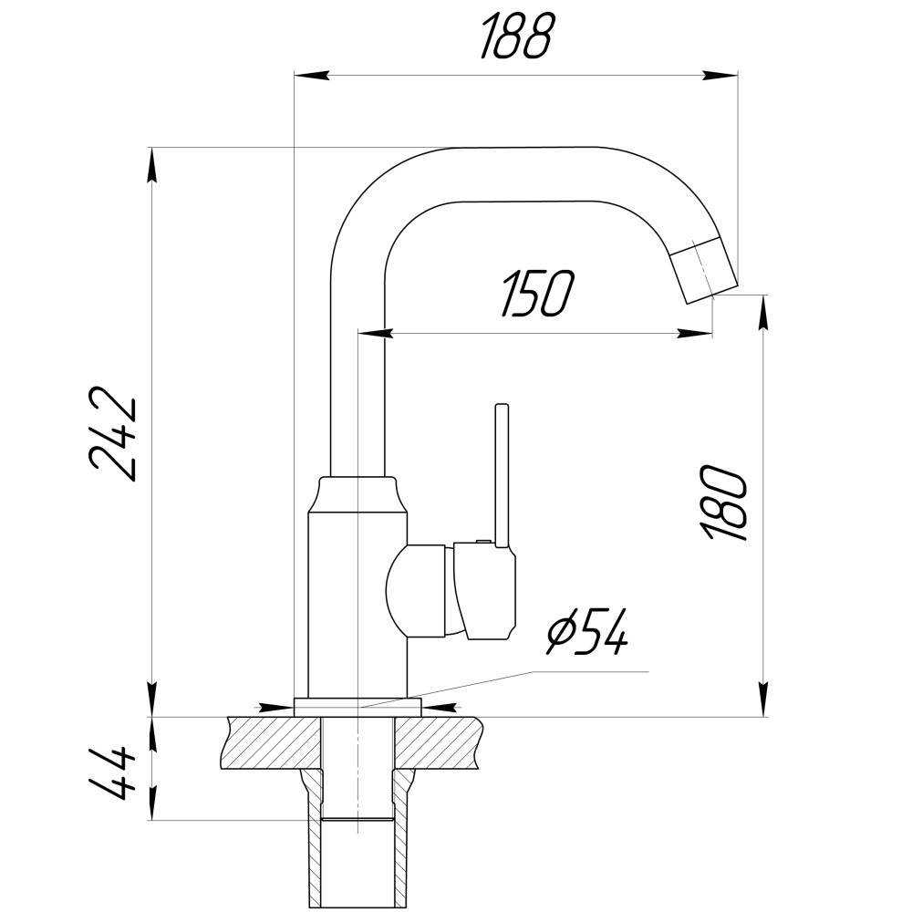 Змішувач для раковини DOMINO ELLIPSE DCC-101L