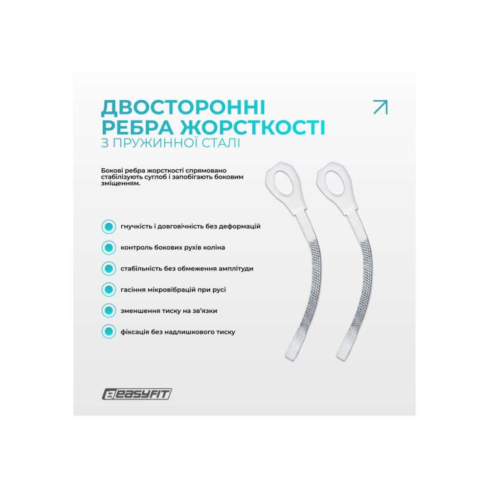 Бандаж (фиксатор) коленного сустава EasyFit с ребрами жесткости и силиконовой вставкой, размер S (EF-0078-S)