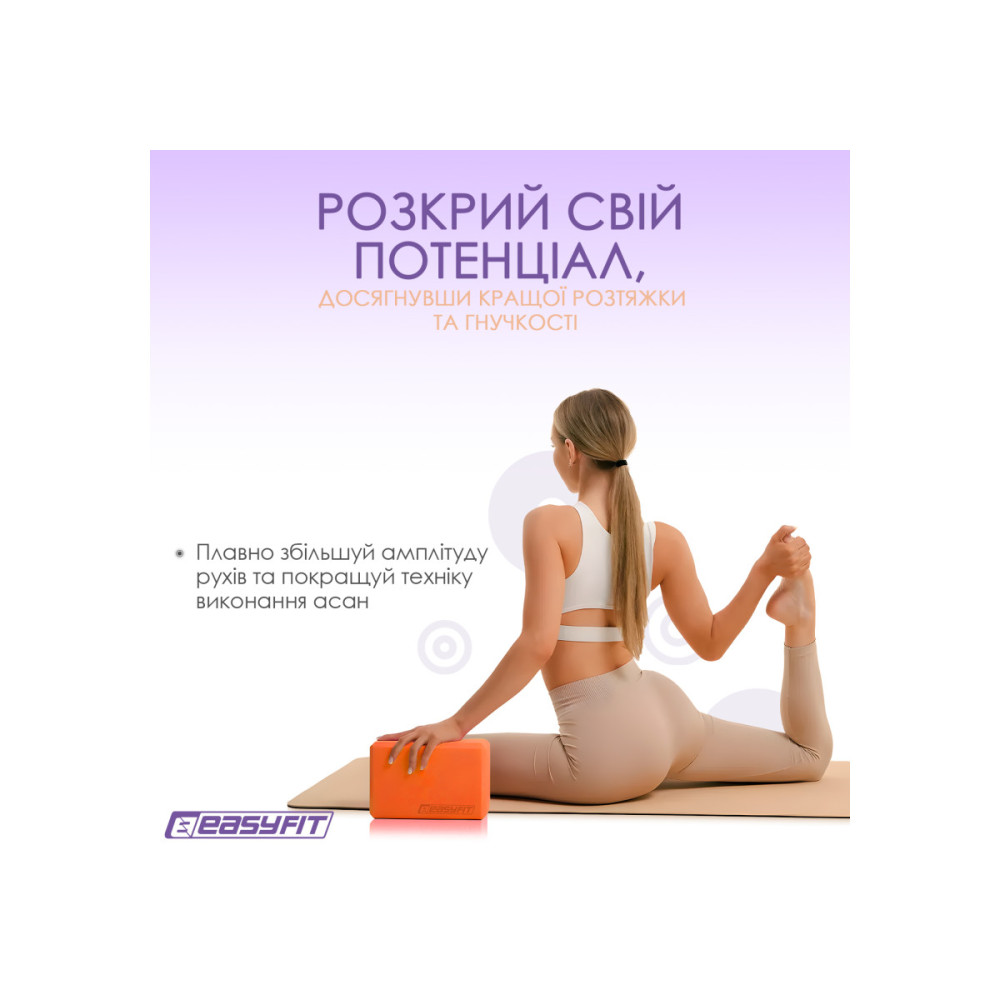 Блок для йоги EasyFit EVA Помаранчевий (EF-1818-OR)