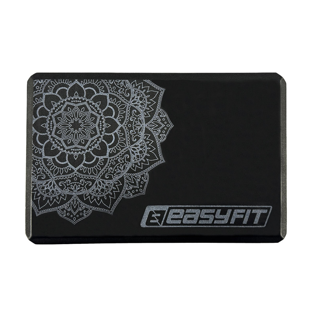 Блок для йоги EasyFit EVA с рисунком черный (EF-1819-B)