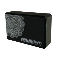 Блок для йоги EasyFit EVA с рисунком черный (EF-1819-B)