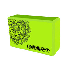 Блок для йоги EasyFit EVA с рисунком салатовый (EF-1819-G)