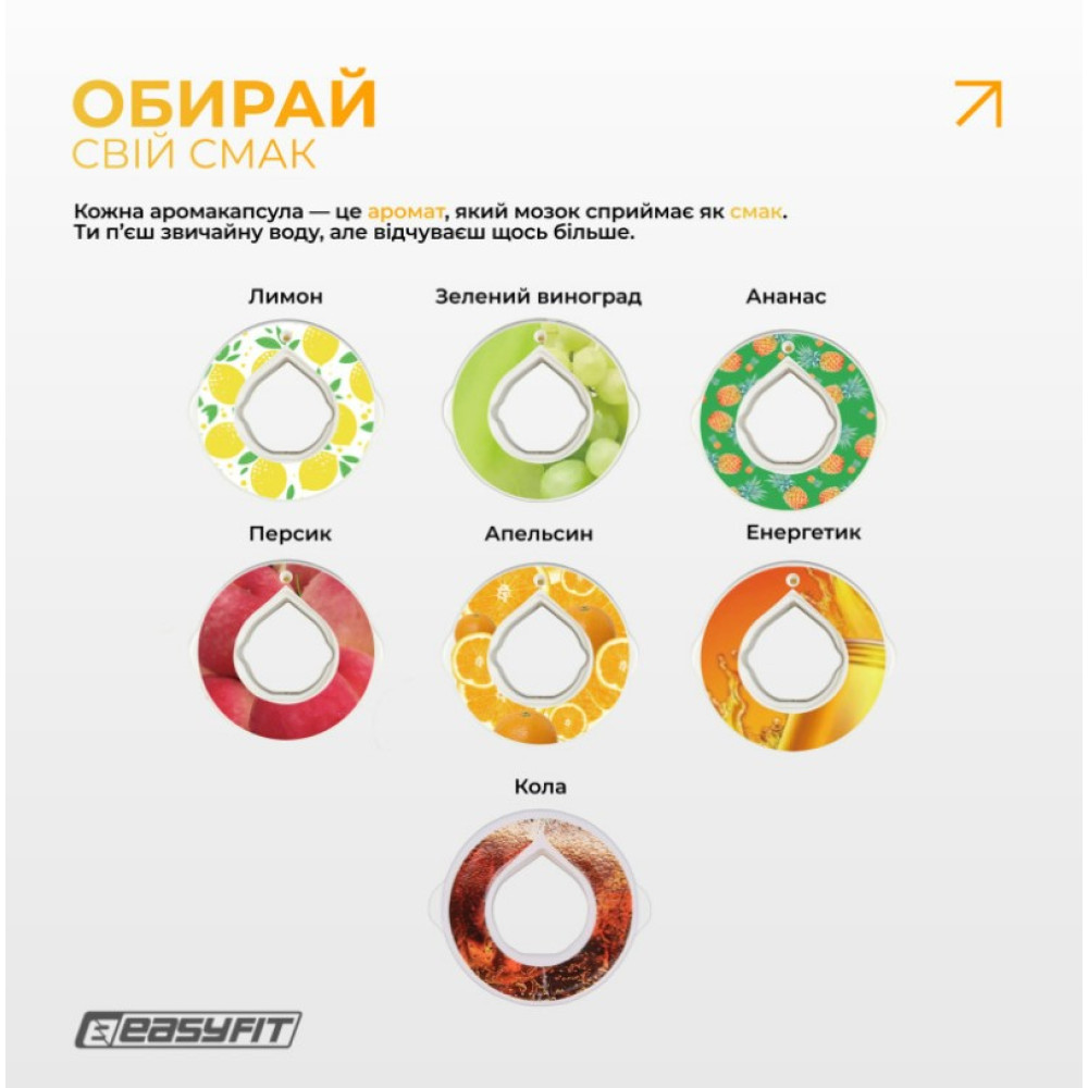 Спортивная бутылка для воды EasyFit Air Up 650 мл с 7 капсулами (EF-7005s-7)