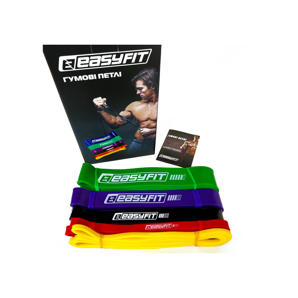 Резиновые петли EasyFit: набор 1-65 кг (5 шт) (EF-1655s)