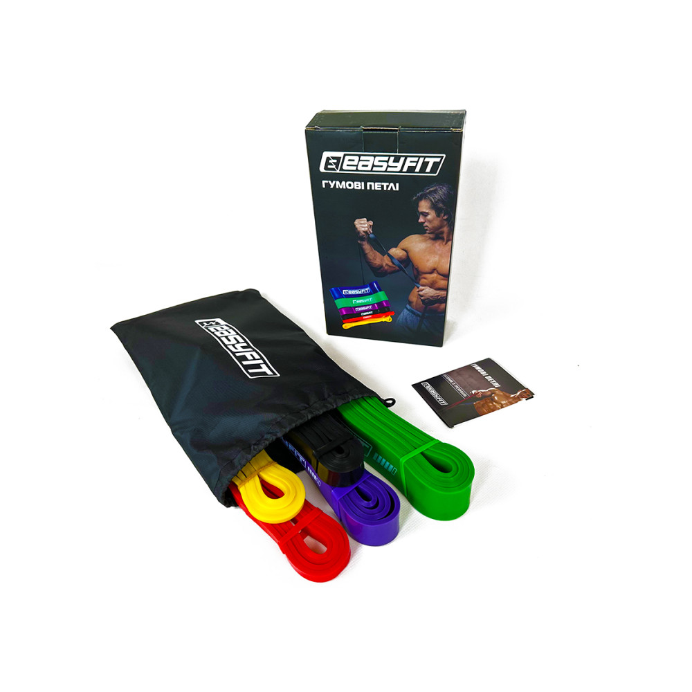 Резиновые петли EasyFit: набор 1-65 кг (5 шт) (EF-1655s)
