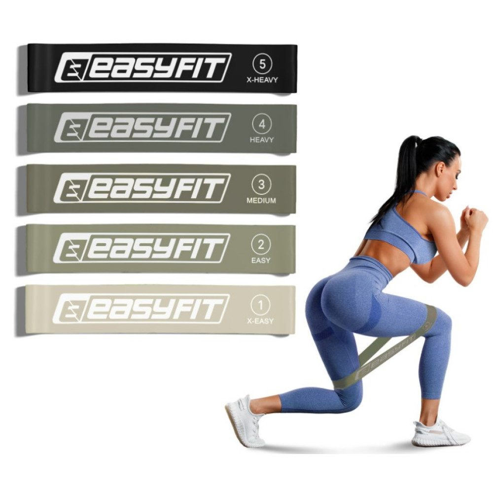 Резинки для фітнесу EasyFit MonoBand набір 5 шт (EF-1813-GY)