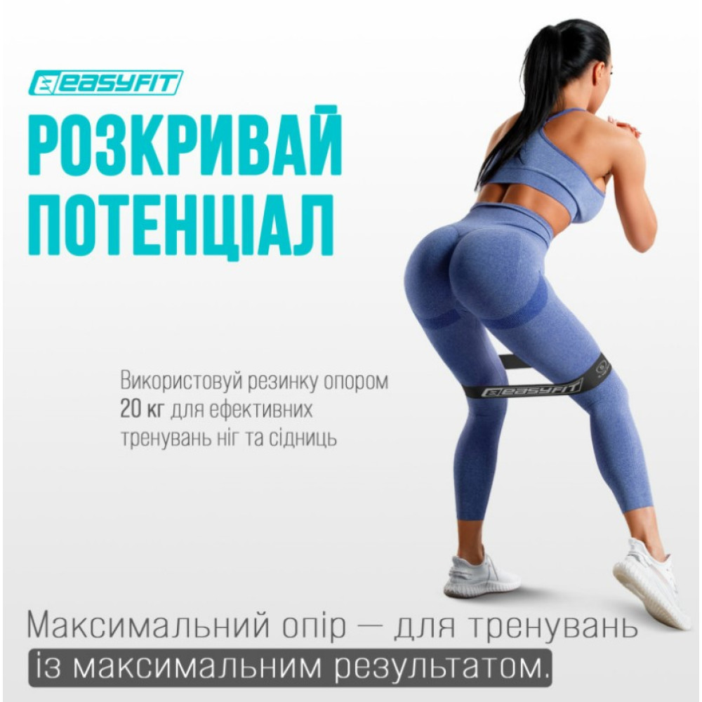 Резинки для фітнесу EasyFit MonoBand набір 5 шт (EF-1813-GY)