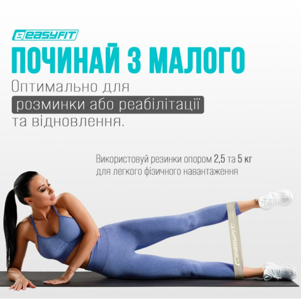 Резинки для фітнесу EasyFit MonoBand набір 5 шт (EF-1813-GY)