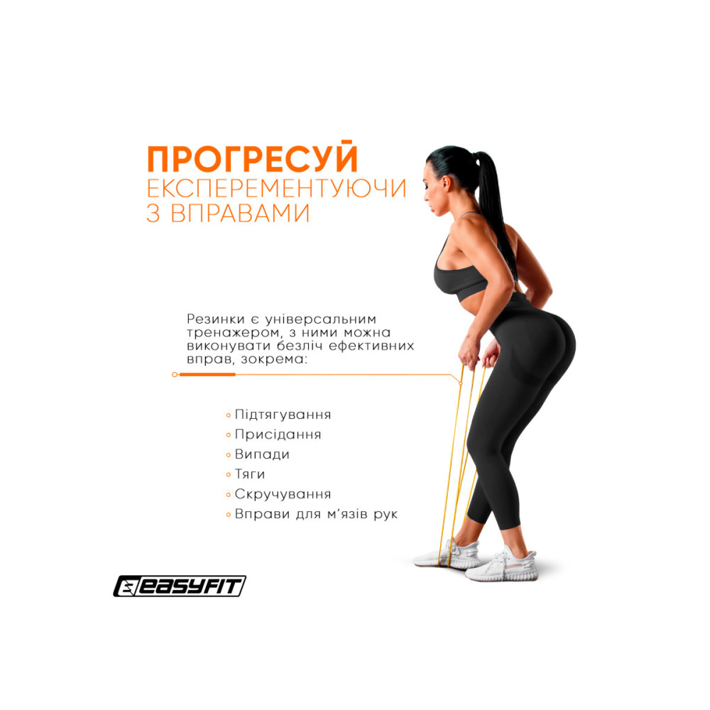Резиновая петля EasyFit 1-6 кг желтая (EF-2654-1)