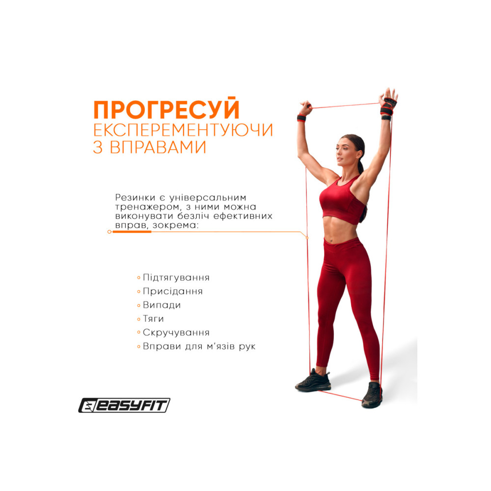 Гумова петля EasyFit 2-15 кг червона (EF-2654-2)