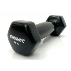 Гантель для фитнеса 0.5 кг EasyFit с виниловым покрытием черная (EF-0005-BK)