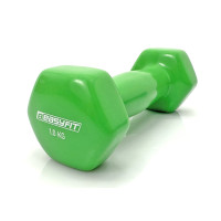 Гантель для фітнесу 1.0 кг EasyFit із вініловим покриттям салатова (EF-0010-G)