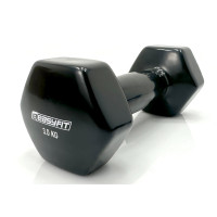 Гантель для фітнесу 3.0 кг EasyFit із вініловим покриттям чорна (EF-0030-BK)
